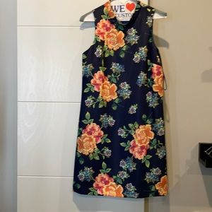 Navy blue floral party dress